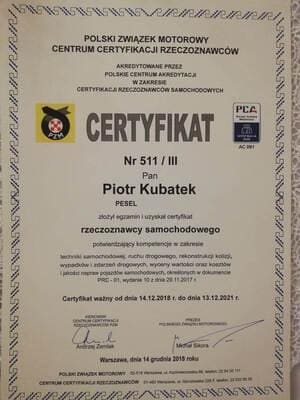 certyfikowany rzeczoznawca